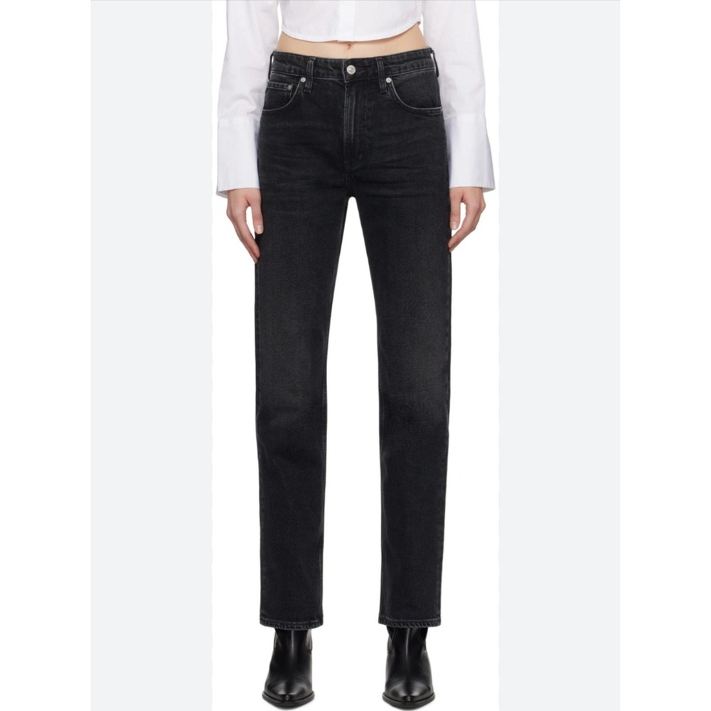Citizens Of Humanity Zurie Straight Jeans Womens 29 Black High Rise Denim Casual